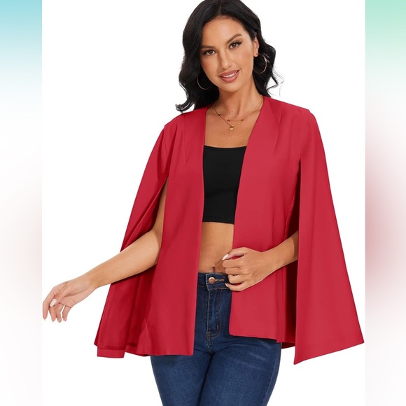 Red cape blazer - Picture 5 of 7